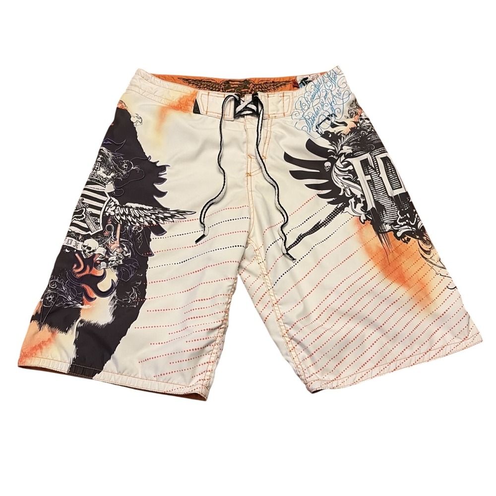 VTG 90s Y2K Fox Racing Board Shorts Men's 32 Motorcycle Dirtbike Motocross Surf